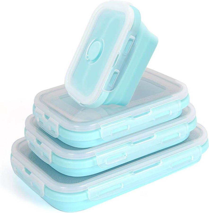 Opvouwbare containers met deksels set van 4 opvouwbare magnetronbestendige opbergcontainers van siliconen met deksels draagbare opvouwbare lunchbox voor school kantoor picknick