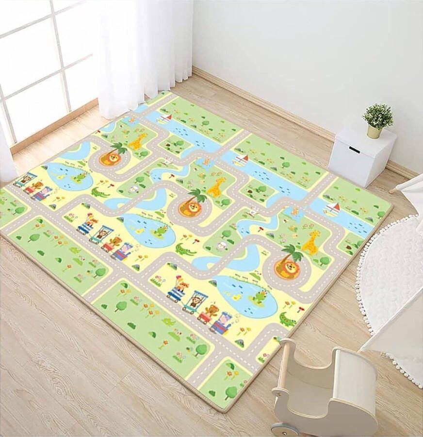 Opvouwbare dubbelzijdige kruipmat kindertapijt XPE-materiaal waterdicht antislip 180 x 150 x 05 cm