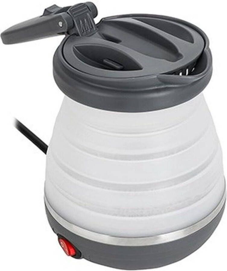 Opvouwbare Elektrische Waterkoker 0.6 Liter 750 W BPA-vrij Siliconen Wit en Donkergrijs reiswaterkoker