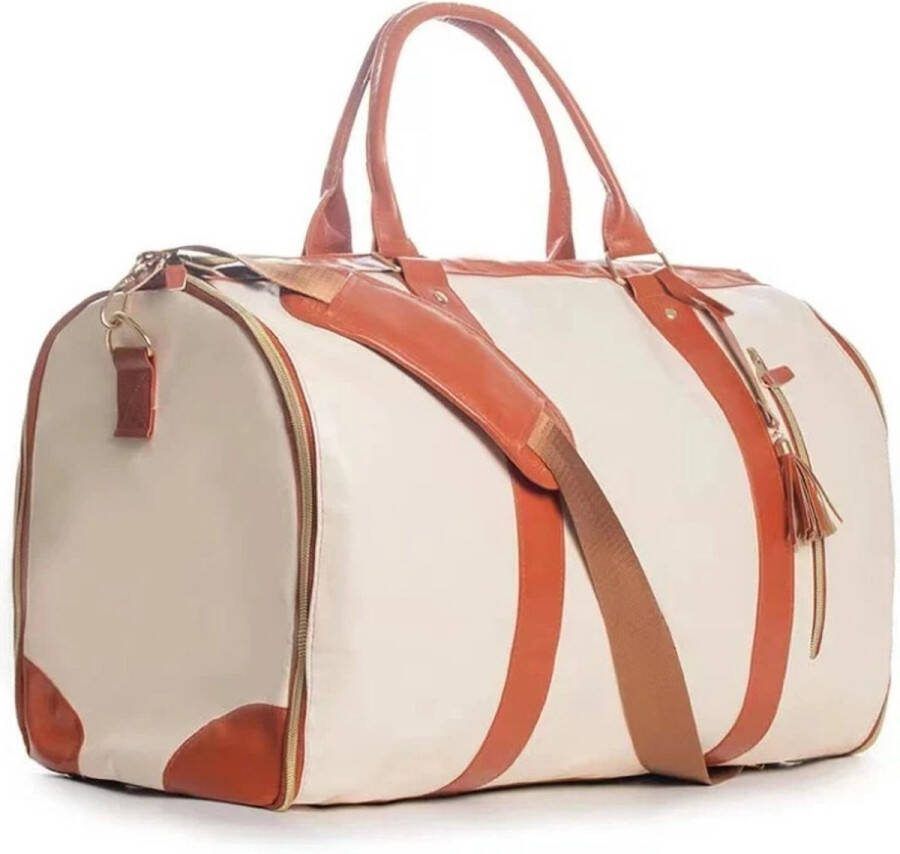 Opvouwbare en Uitklapbare Multifunctionele Reistas Handbagage Handige Opbergtas Innovatief Model Inklapbare Handtas 2024 voor Reizen Veel Capaciteit en Opbergruimte Vlieg Vakantie Reiskoffer Bagage Tas Koffer Kleur Ivoor