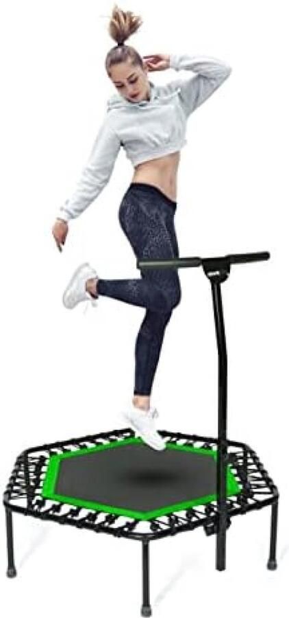 Opvouwbare Fitness Trampoline Ø 126 cm Geluidsarme Rubbervaring In Hoogte Verstelbare Handgreep Incl. Hoes Gebruikersgewicht tot 130 kg