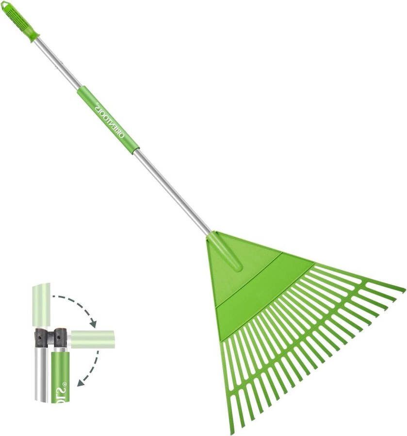 Opvouwbare handgreep hark 22Tines LICHT GROEN ORIENTOOLS Leak Rake