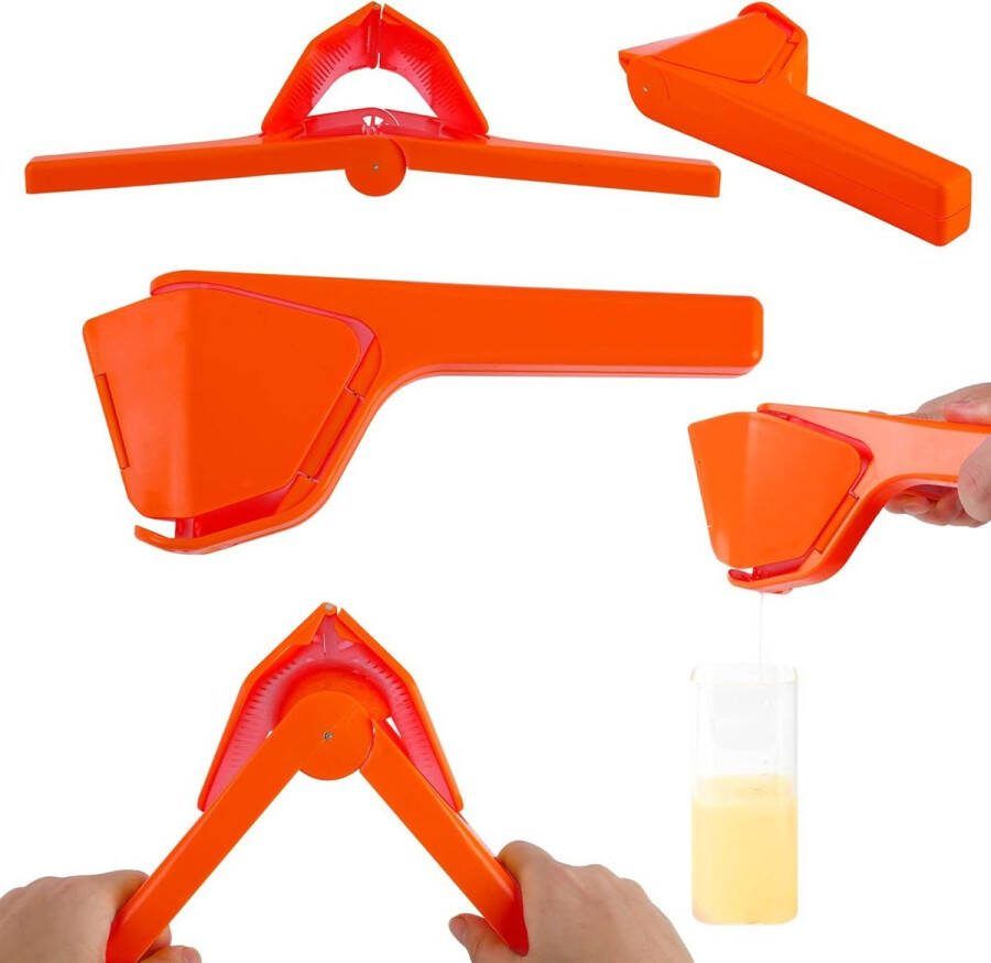 Opvouwbare Handleiding Citruspers Ruimte Besparen Moeiteloos Knijpen Voor Citroenen en Limoenen (Oranje)