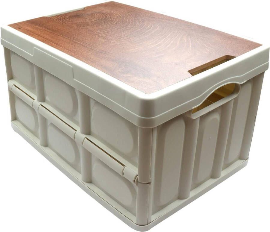Opvouwbare houten opbergdoos multifunctionele camping auto nachtkastje 525x35x285
