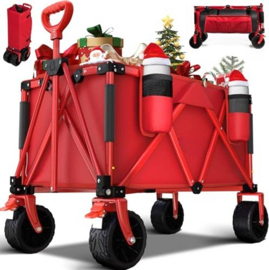 Opvouwbare kar Inklapbare kar Inklapbare bolderkar Opvouwbare bolderkar 24 x 35 x 66 cm 10 6 kg Rood