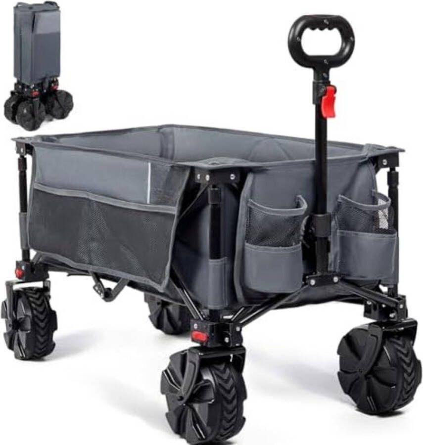 Opvouwbare kar Inklapbare kar Inklapbare bolderkar Opvouwbare bolderkar 89 x 48 x 94 cm 12 kg Grijs. Pied Grand