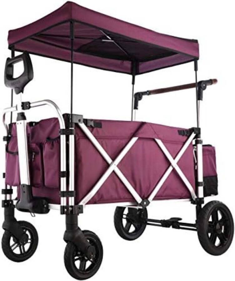 Opvouwbare kar Inklapbare kar Inklapbare bolderkar Opvouwbare bolderkar luchtbanden Opvouwbare bolderkar 78 x 58 x 37 cm 15 kg Paars