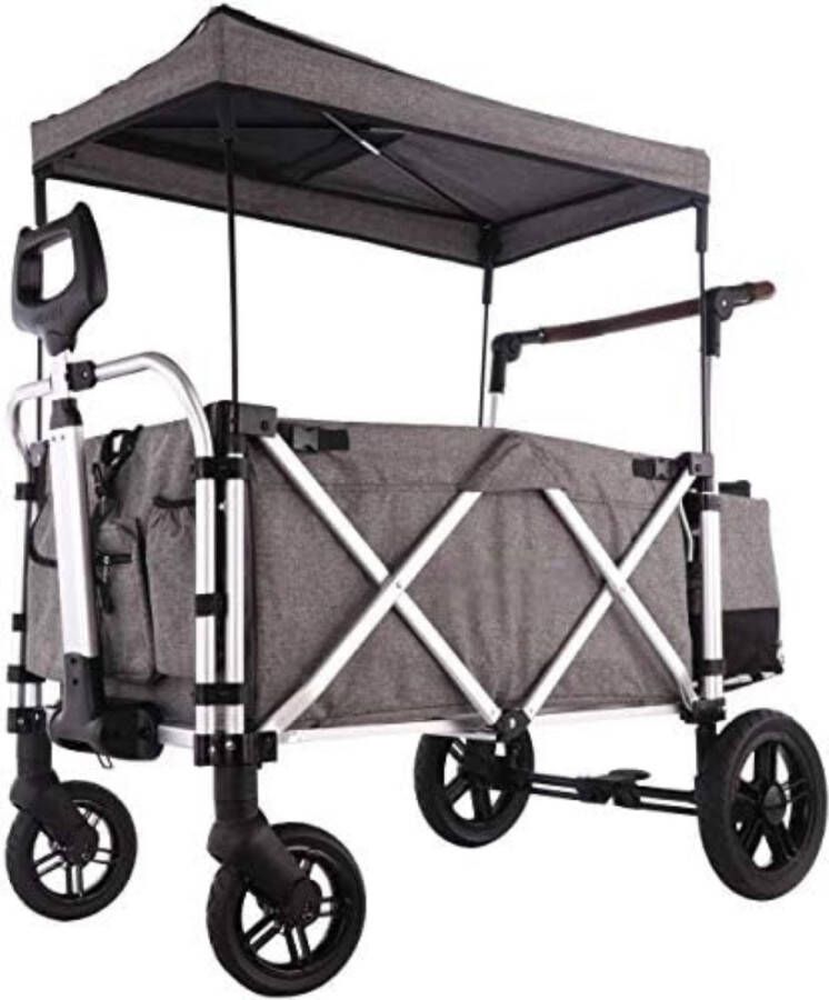 Opvouwbare kar Inklapbare kar Inklapbare bolderkar Opvouwbare bolderkar luchtbanden Opvouwbare bolderkar 78 x 58 x 37 cm 15 kg Premium Grijs