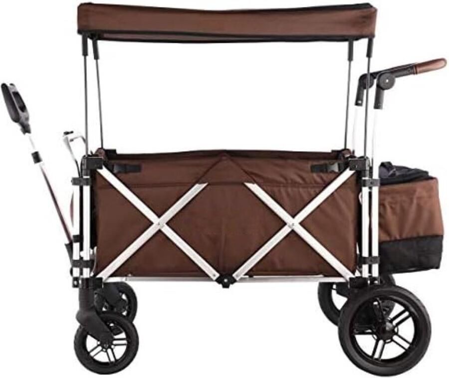 Opvouwbare kar Inklapbare kar Inklapbare bolderkar Opvouwbare bolderkar luchtbanden Opvouwbare bolderkar 78 x 58 x 37 cm 15 kg Bruin