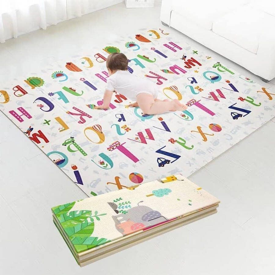 Opvouwbare kruipmat voor baby's extra dik 180x160 cm antislip waterdicht