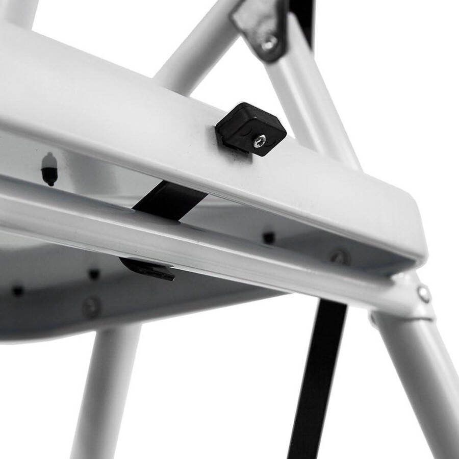 Opvouwbare ladder met veiligheidsleuning 3 treden antislipmat robuust veiligheid Ladder