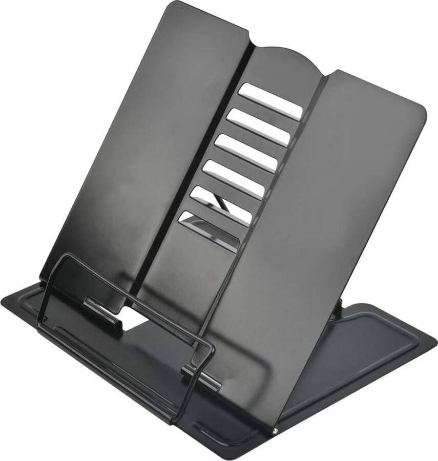 Opvouwbare leesstandaard 21 x 19 cm Metalen Boekensteun zwarte kookboekhouder multifunctionele boekenstandaard met verstelbare slipway draagbare boekenstandaard