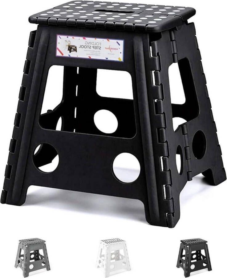 Opvouwbare opstapkruk 16 inch (40 cm) Grote keuken Ruimtebesparende vouwkruk Voor kinderen en volwassenen Stap Duurzame plastic kruk Zwaar opvouwbaar