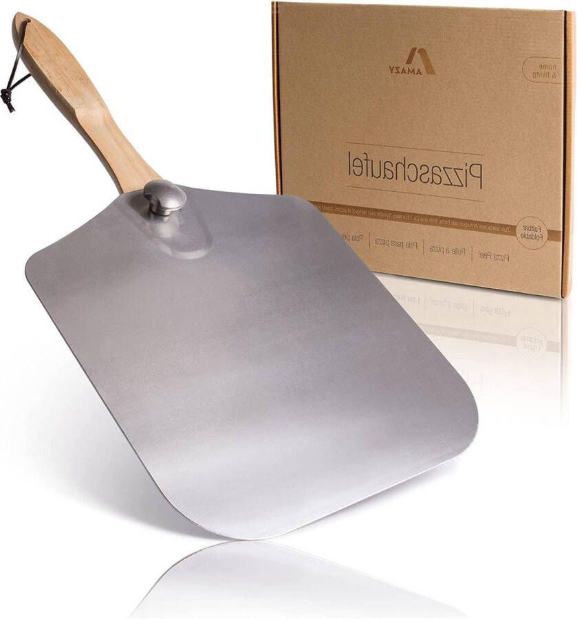 Opvouwbare pizzaschep van aluminium en hout hittebestendige broodschuiver voor de oven ideaal voor het tillen van deeg brood en pizza
