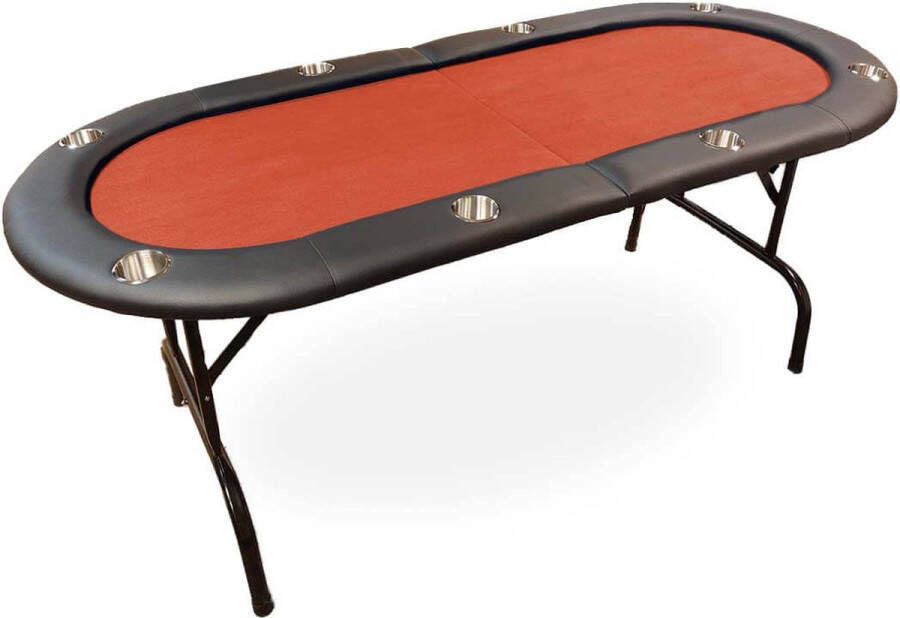 Mec Opvouwbare Pokertafel rood 184cm x 84cm x 75cm 2 tot 8 spelers Black Friday