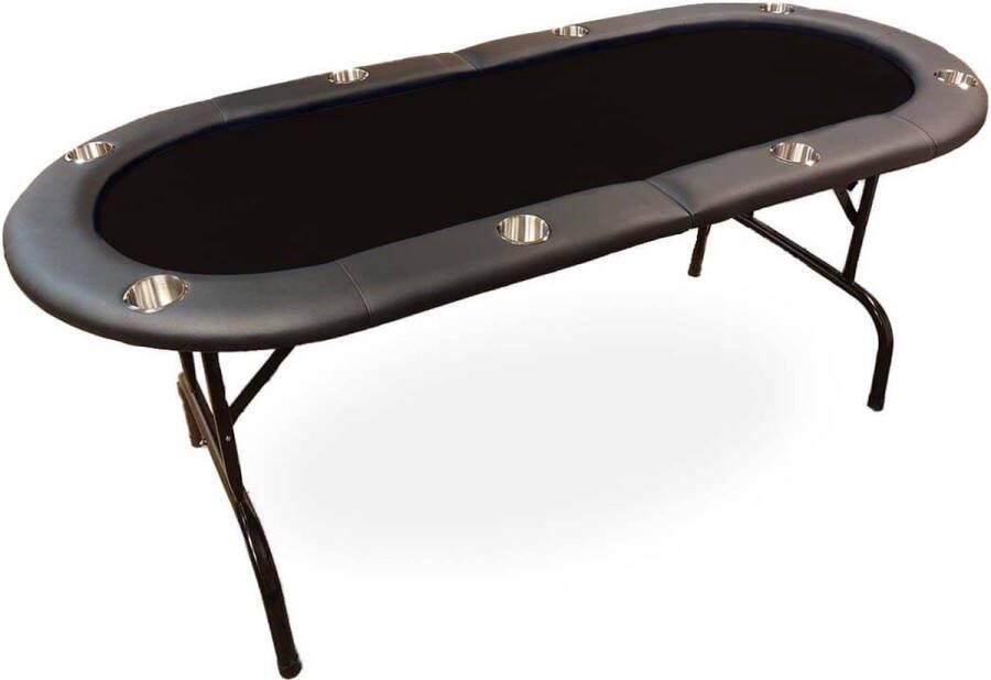 Mec Opvouwbare Pokertafel zwart 184cm x 84cm x 75cm 2 tot 8 spelers Black Friday