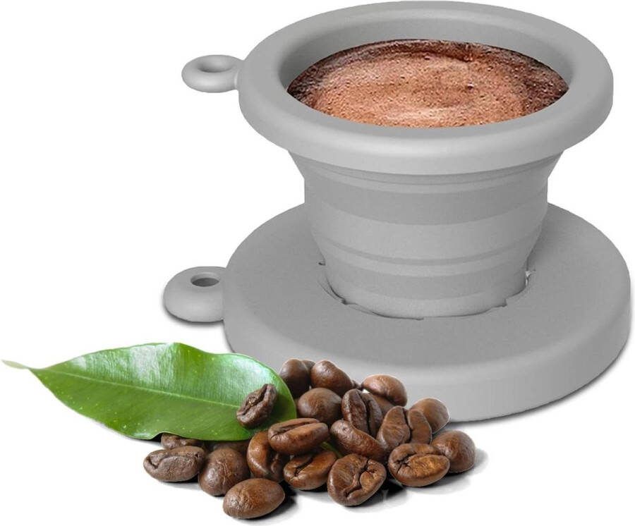 Opvouwbare siliconen koffiefilterhouder voor thuis reizen en kamperen herbruikbaar handmatig koffiezetapparaat