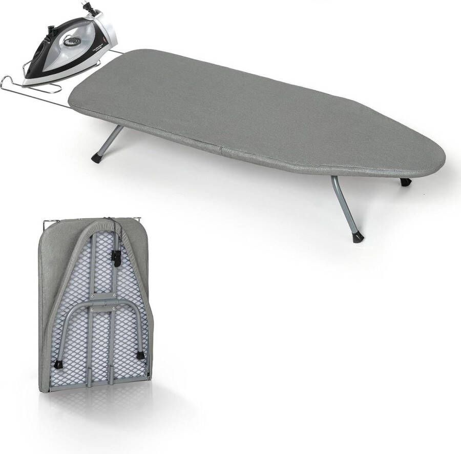 Opvouwbare strijkplank Draagbare strijkplank met hittebestendige katoenen hoes Mini strijkplank voor kleine ruimte Grijs 79 x 30 cm