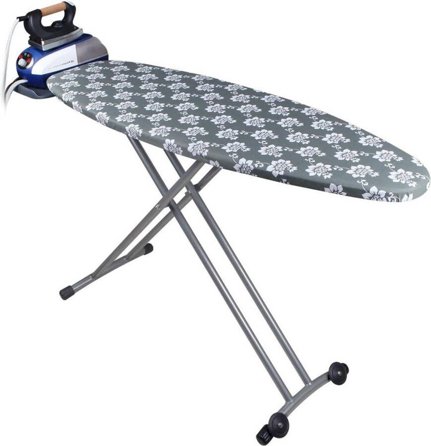 Opvouwbare Strijkplank Hoogte verstelbaar tot 93 cm 100% katoenen overtrek Stopcontact strijkstation