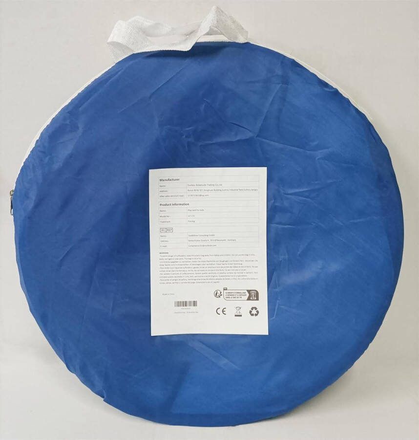 Opvouwbare tipi speeltent voor kinderen binnen en buiten yurten speelhuis met draagtas blauw