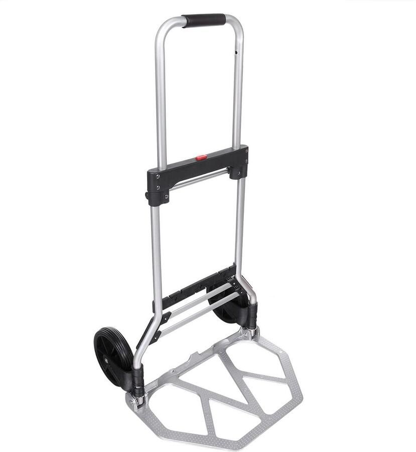 Opvouwbare transportwagen kruiwagen 42 x 28 x 97 cm draagbaar en max. 100 kg met automatisch vouwen en uittrekbare handgreep