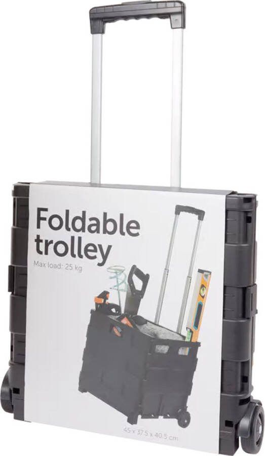 Opvouwbare trolley- 45 x 37 5 x 40 5 cm- Vouwkrat- Handig voor gereedschap- Boodschappen- Of Bagage
