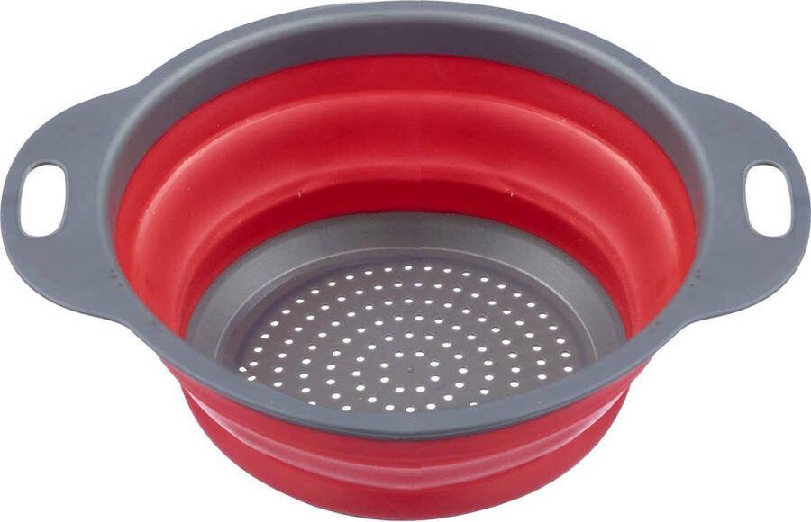 Opvouwbare vergiet pastazeef van kunststof Ø 22 cm ruimtebesparende opslag tot 120 ° hittebestendig (antraciet rood)