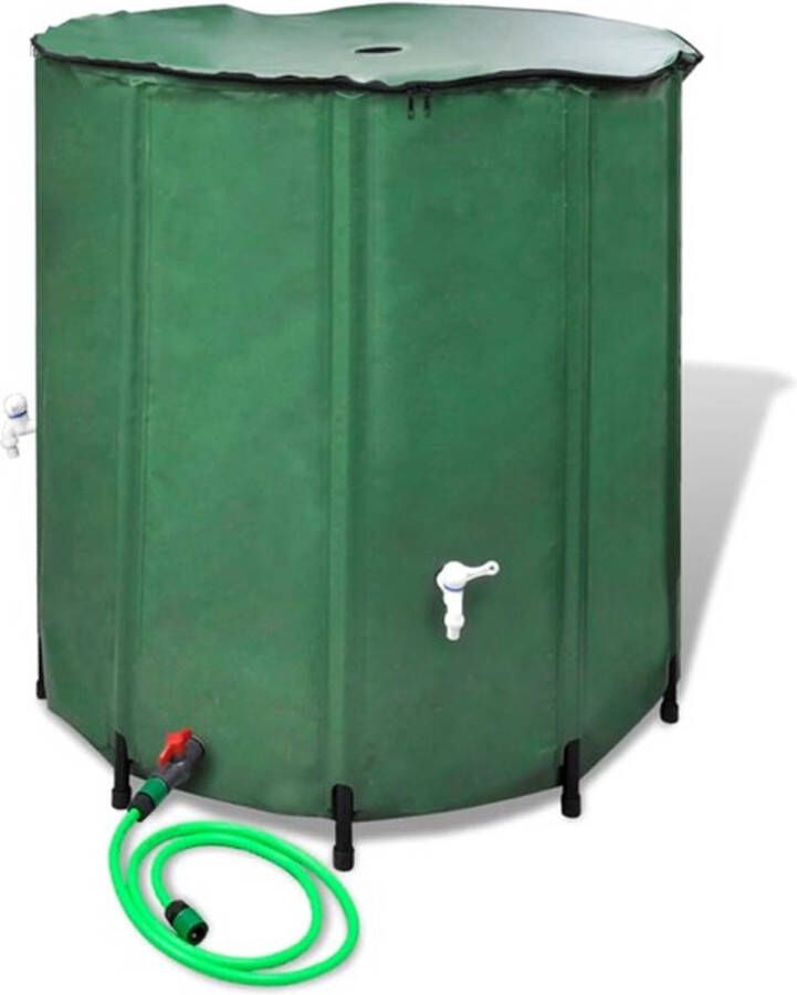 Opvouwbare watertank 250 liter inclusief tuinslang| Regenwater opslaan voor later gebruik – voor wassen UV- bestendig – corrosiebestendig Met netfilter – dekzeil – kraan met filter – overloopventiel overloopslang Regenton inklapbaar – Wat