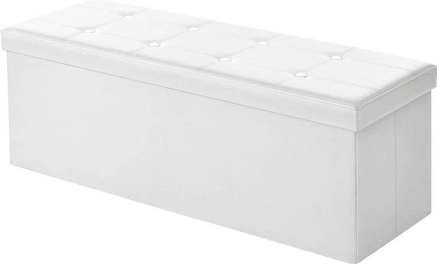 Opvouwbare Zitbank Met Opbergruimte Gevoerd Ruimtebesparend 120 Liter Tot 300 Kg Wit werktafel met deksel
