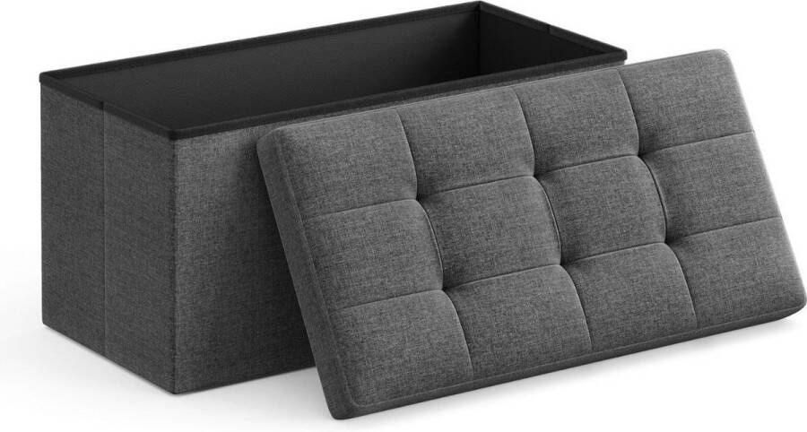 Songmics Vasagle Opvouwbare Zitbank Opbergbox Linnen 76 x 38 x 38 cm