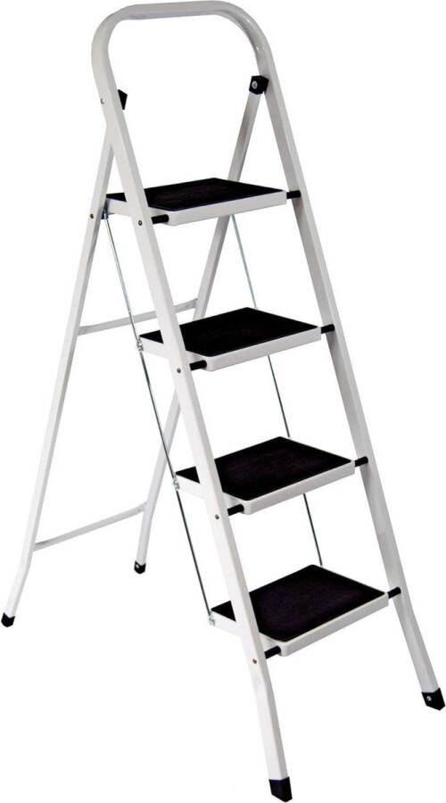 Opvouwbare zware ladder 4 staps stalen draagbaar meerkleurig
