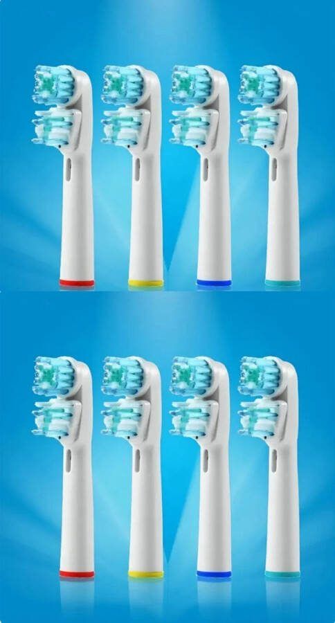 Opzetborstels DUO voor gebruik met Oral B dual clean electrische tandenborstels . Hoogwaardig alternatief 8 stuks