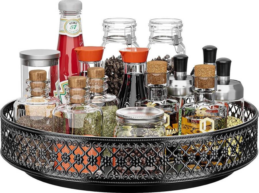 Organisator Draaitafel 11 Roterend Metalen Kruidenrek voor Kast Bijkeuken Keuken Aanrecht Eettafel Kast Badkamer Koelkast Kaptafel