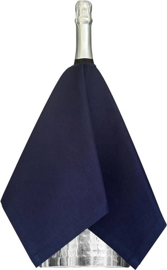 Originele flessendoeken voor wijnkoelers katoen 54 cm middengat gestikte cirkel (koningsblauw 1 stuks)