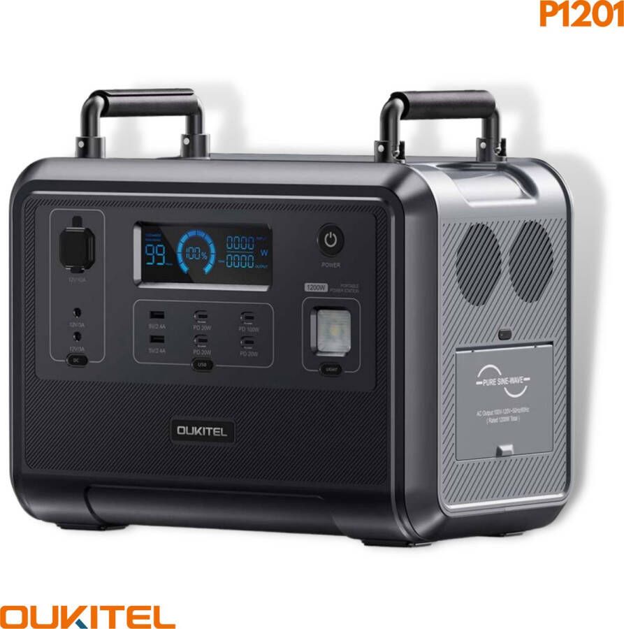 Oukitel P1201 Draagbare Energiesysteem 950W Krachtstation Powerbank Stekker Uitgang