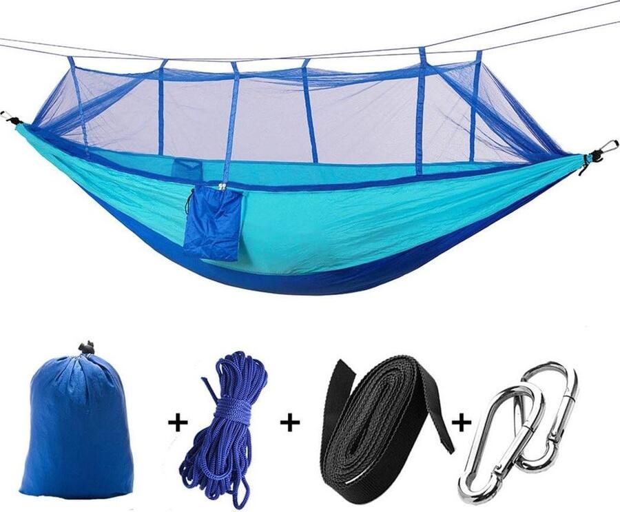 Outdoor Camping Hangmat met Muggennetje Draagbare Hangmat Parachute Tent voor Twee Personen 260 * 140cm-102 * 55in Laadgewicht 200kg