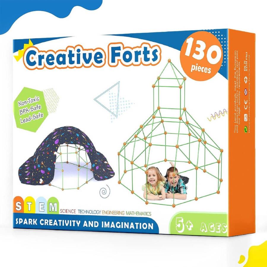 Outdoor Constructiespeelgoed Creatieve Set voor Kinderen 130 Stuks Grot Bouwspeelgoed-Speelgoed 4 jaar speelgoed 5 jaar