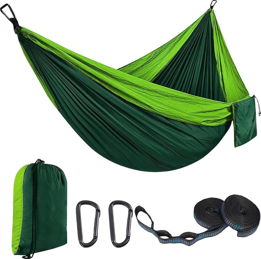 Outdoor hangmat campinghangmat reishangmat 270 x 140 cm ultralichte draagbare hangmat met een capaciteit tot 300 kg 210T parachute-nylon voor de tuin (SLL2.7M)