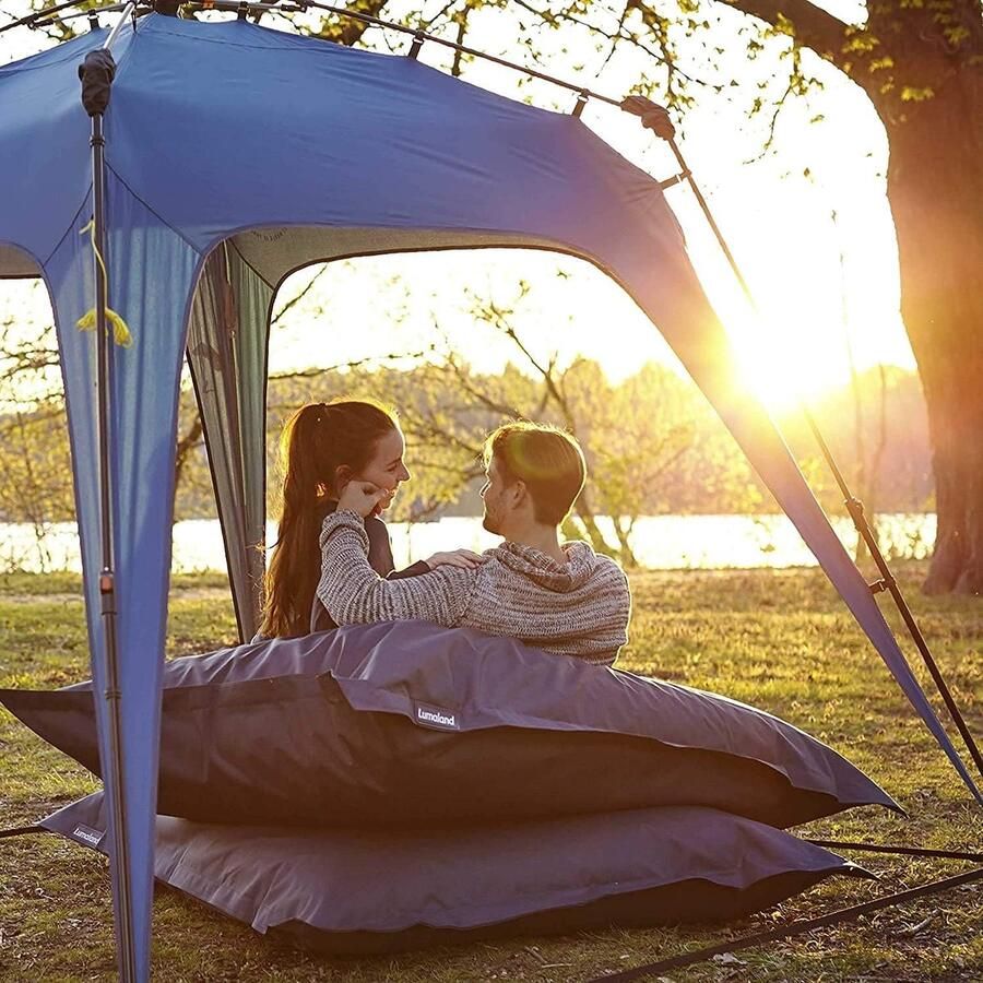 Outdoor paviljoen 2 5 x 2 5 m waterdicht en uv-bescherming tuintent incl. 1 x zijpaneel tas en haringen robuuste camping en partytent pop-up tent in 2 minuten lichtgrijs