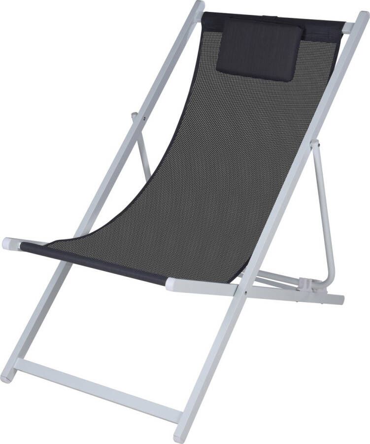 Outdoor Strandstoel Aluminium vouwstoel ligstoel campingstoel Grijs