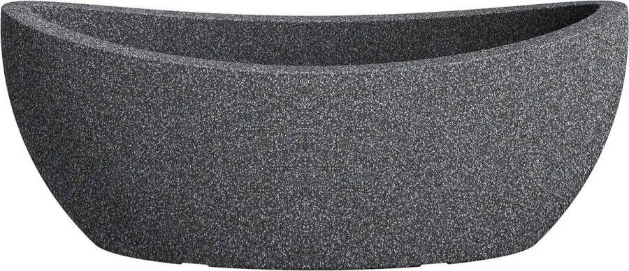 Ovale plantenschaal van kunststof zwart-graniet Wave Globe 58 cm lang 24 cm breed 23 cm hoog 15 liter binnen- en buitenplanten