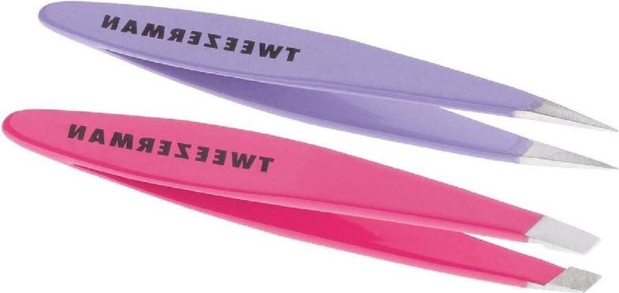 Ovale schuine & puntpincet met mini formaat precisie wenkbrauw pincet