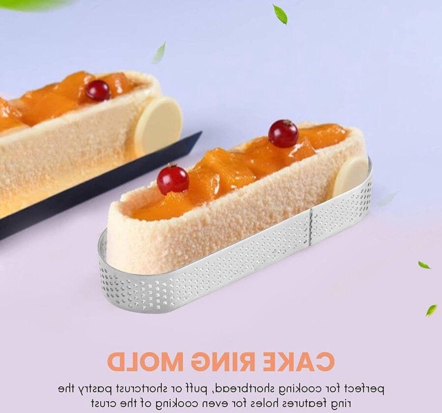 Ovale taartring tartelette vormpjes DIY taartvormen Franse dessert mousse cake ring voor het maken van quiche Donutsburger 12 stuks 94 x 28 x 2 cm tartelette vormen
