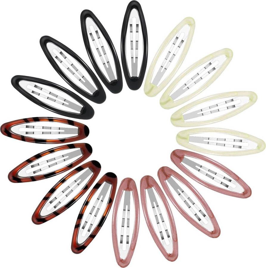 Ovale waterdruppels haarspelden 16 stuks antislip metaalkleur haarclips accessoires vrouwen en meisjes elegante kleur retrostijl 71 cm