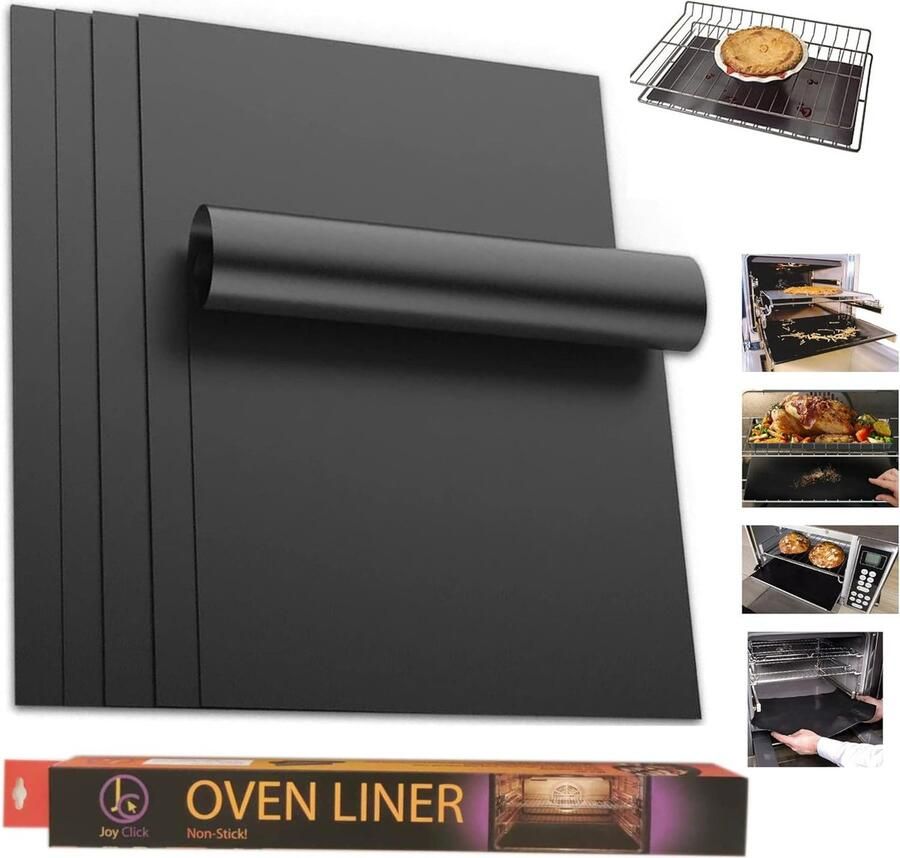 Ovenbeschermers 5-Pack Oven Liner Oven Liners Oven Liners voor bodem van de Oven Siliconen bakplaten Herbruikbare Teflon Oven Liners voor Ventilator Assisted ovens Heavy Duty Grote Oven Protector Sheet voor