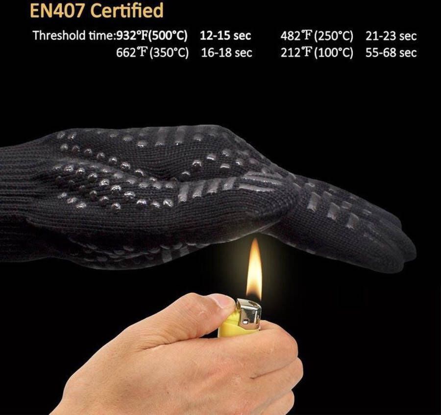 Merkloos Sans marque Ovenhandschoenen (1 paar 2 stuks) Ovenwanten Anti slip Bakken Bakspullen Hittebestendig tot 500 graden Celsius BBQ Barbecue Handschoenen BBQ Handschoenen BBQ accessoires Vuur Bak Oven