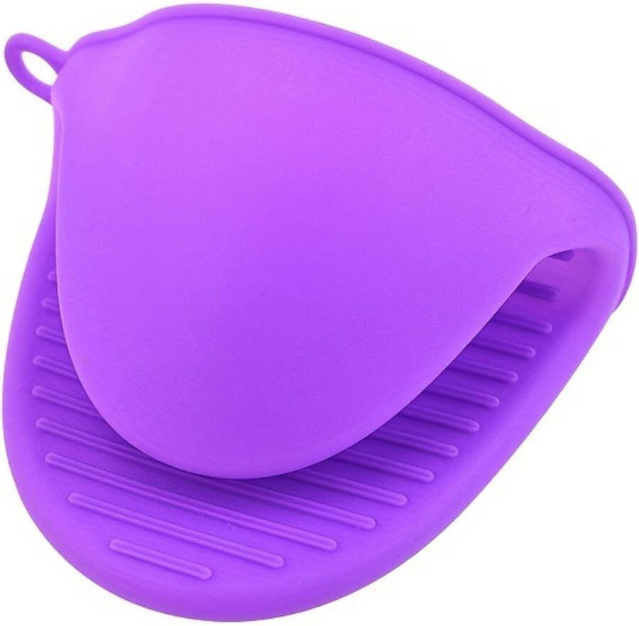Ovenhandschoenen Siliconen Ovenwanten Hittebestendig BBQ Barbecue Handschoenen Paars 1 Stuk