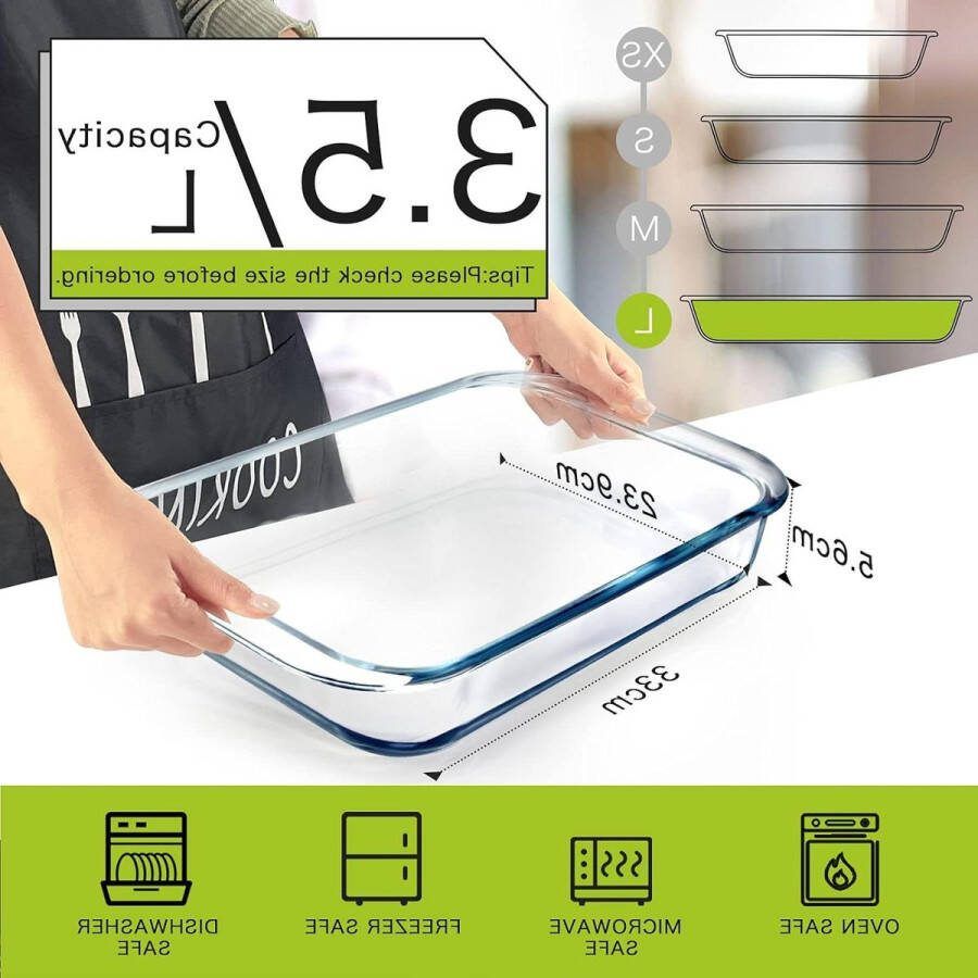 Ovenschaal voor oven rechthoekige lasagneschotel ovenbestendige bakken braadpan (1pcs-l-35L)