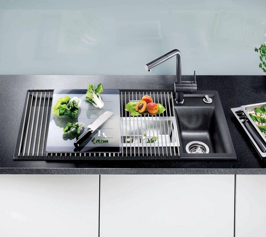 Over de gootsteen afdruiprek oprolbare afdruiprek voor aanrecht gootsteenaccessoires nieuw huis keukengerei (20 buizen 52 * 40 cm)