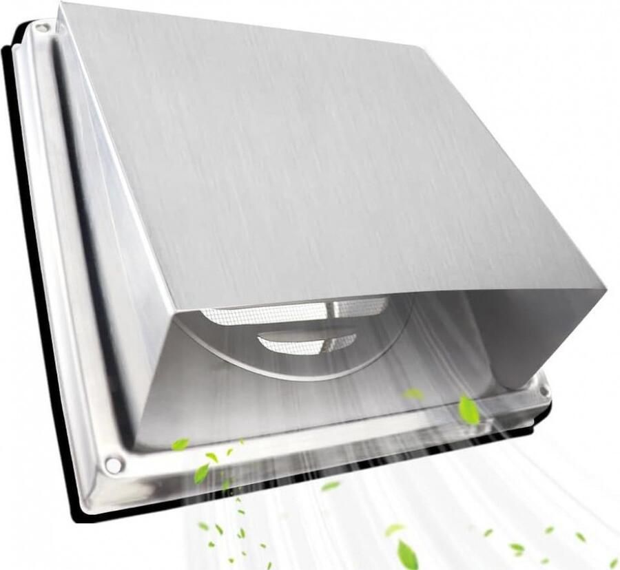 Overdrukrooster Met Gevelkap Ø150 mm Overdrukrooster RVS lamellenrooster ventilatierooster aansluitflens afzuigkap buitenwandrooster weerbestendig rooster